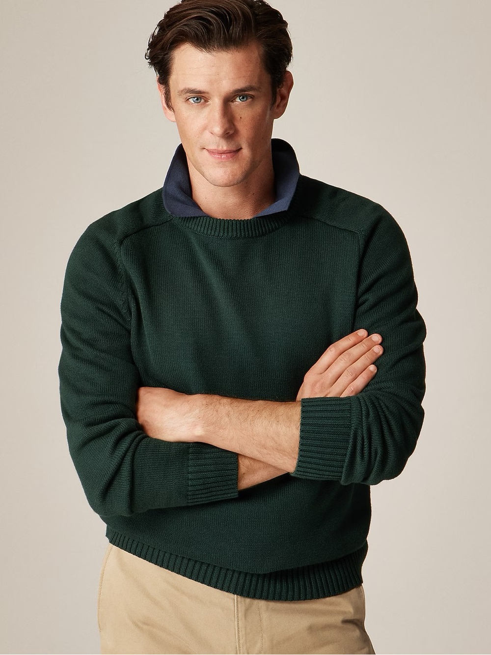 J. Crew Men’s Heritage Cotton Crewneck Sweater in Green - Size L
